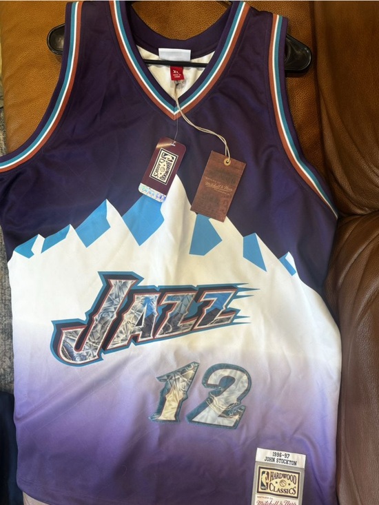 Mitchell & Ness Other - Mitchell & Ness Utah Jazz Stockton Purple White Gradient Basketball Jersey #12